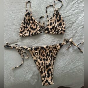 Target Leopard Print Bikini - Black and Tan